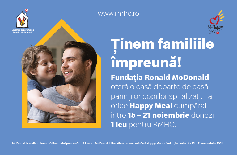 Fundația pentru Copii Ronald McDonald: apel de strângere de fonduri pentru continuarea proiectelor care țin familiile împreună