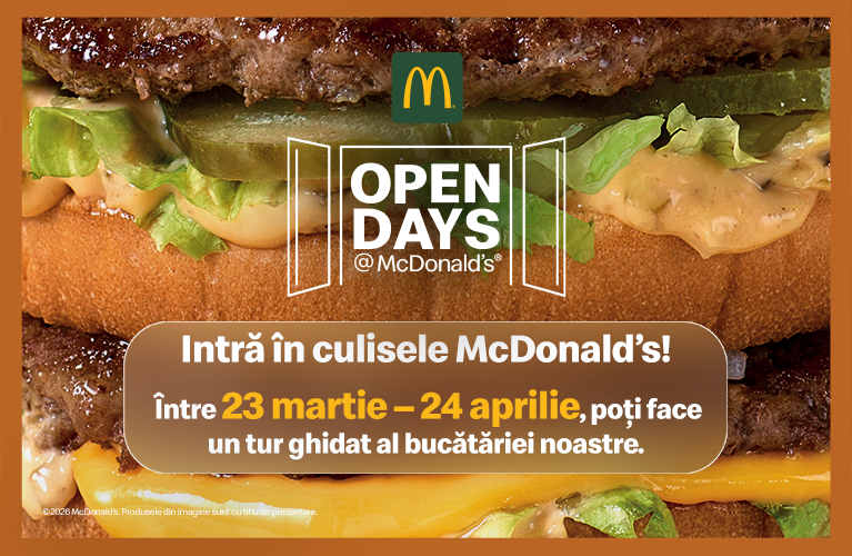 McDonald’s® redeschide bucătăriile pentru clienți, timp de o lună, în cadrul Open Days