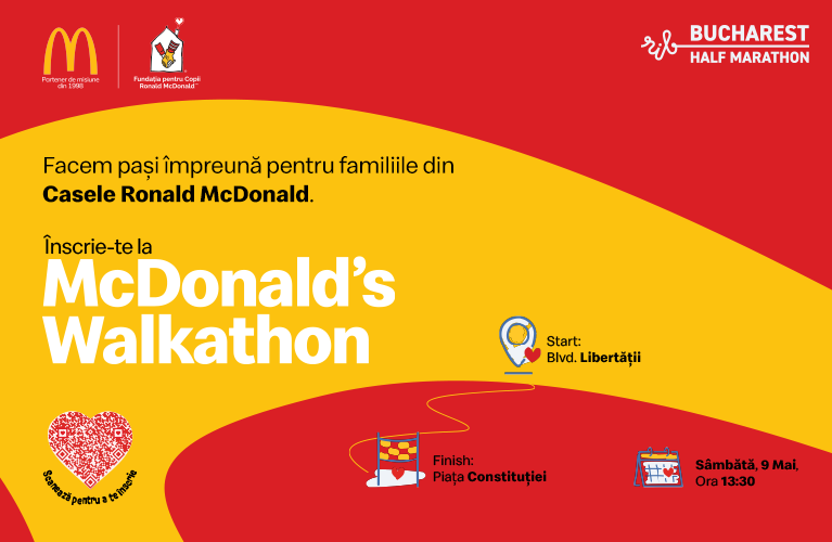 McDonald’s sprijină Fundația pentru Copii Ronald McDonald printr-o cursă caritabilă la Bucharest Half Marathon