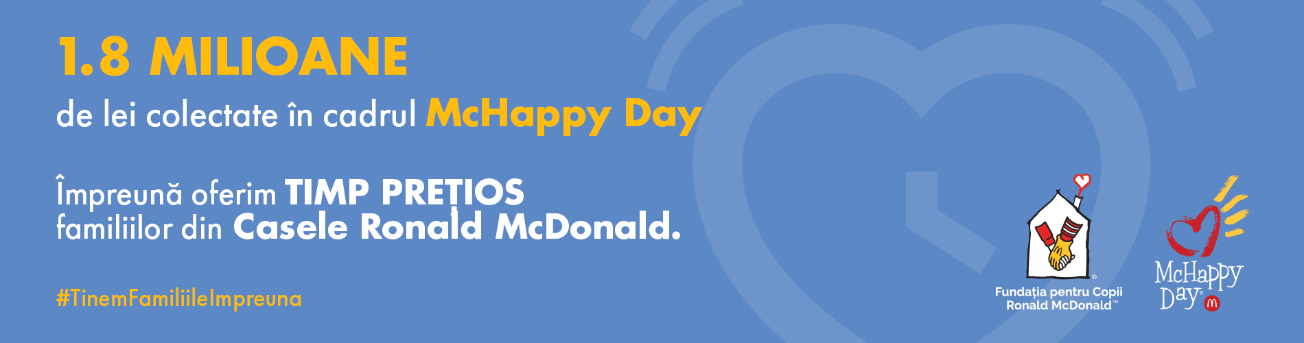 1.8 milioane de lei colectate în cadrul campaniei de donații McHappy Day 2022, pentru a ține familiile împreună